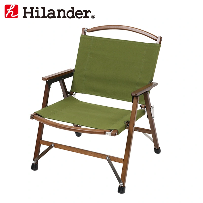 HILANDER WOOD FRAME CHAIR COTTON KHAKI *DARK BROWN FRAME